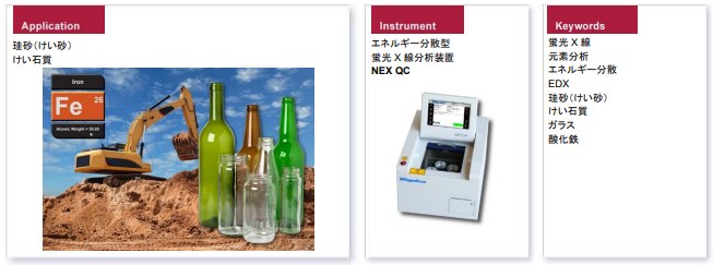 XRF3028 - NEX QC による 珪砂中酸化鉄（Fe2O3）の分析